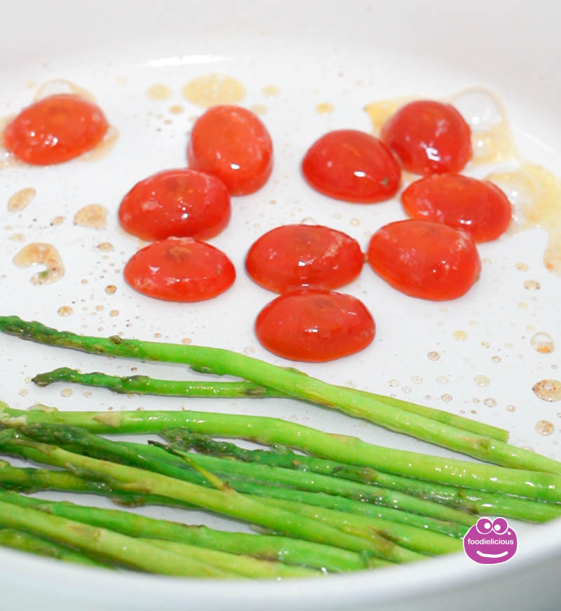 Egg in a Hole Recipe - Runny Yolk over Toast with Asparagus and Tomatoes